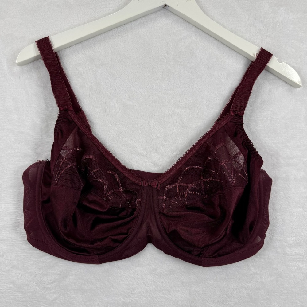 Elomi Cate Full Coverage Underwire Bra Raisin Burgundy EL4030RAN Womens 36G US‎